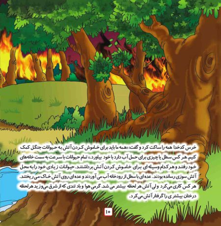 صفحات کتاب کودک آتش سوزی در جنگل سبز